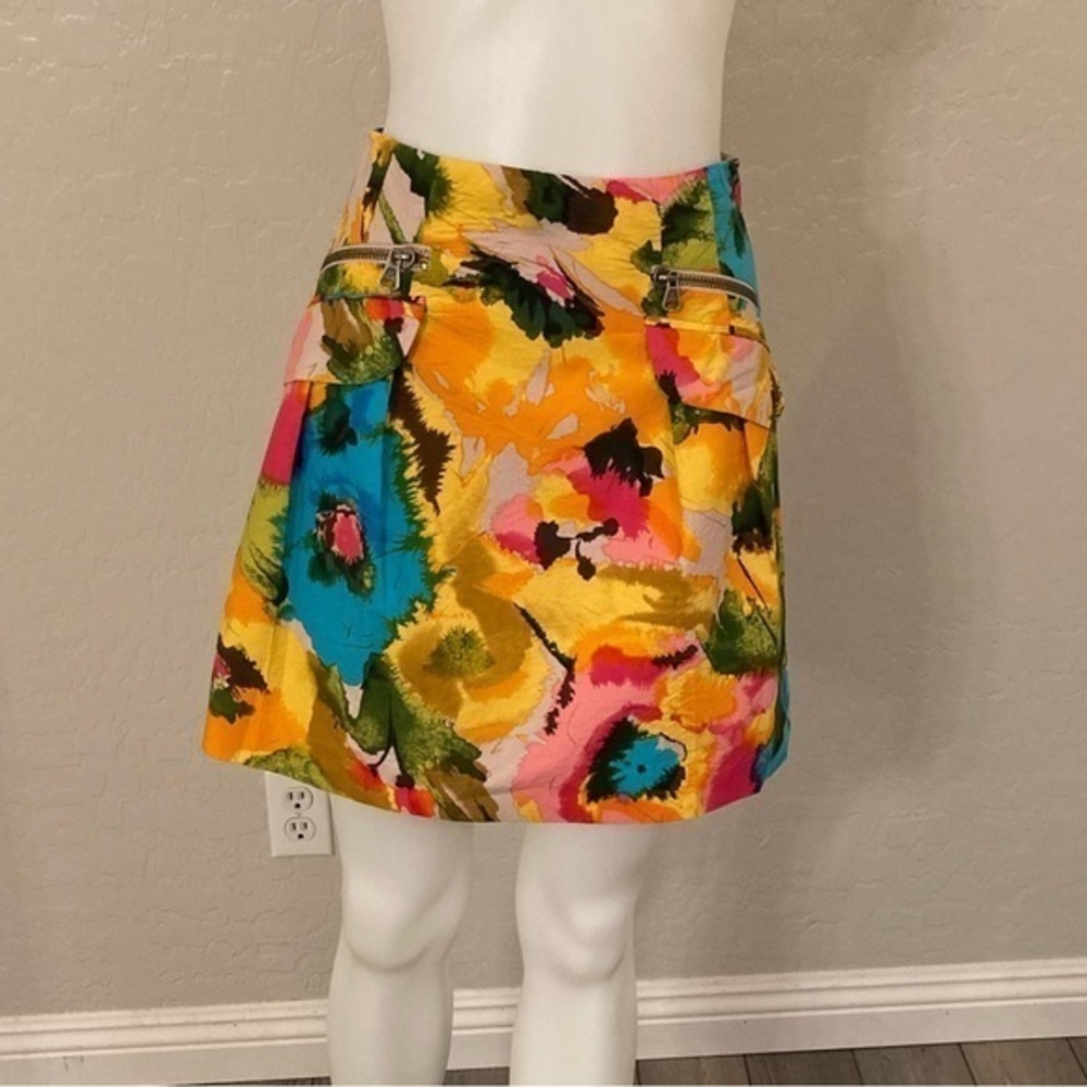 Nanette Lepore Multicolor Floral Print Mini Skirt